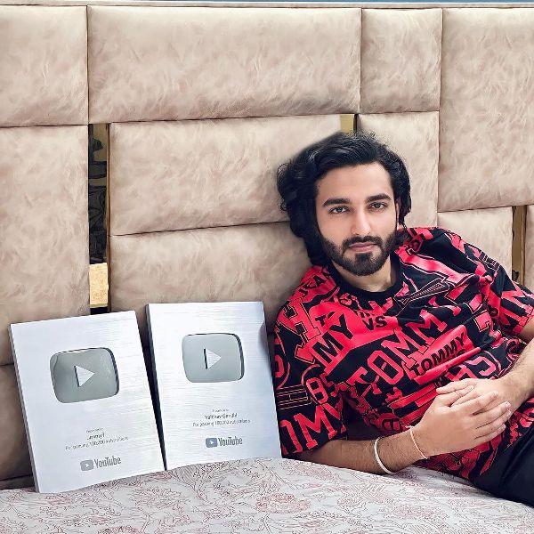 Vaibhav Gandhi with his two Silver YouTube Plaques