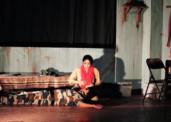 Vallari Viraj in a still from a theatrical play during college