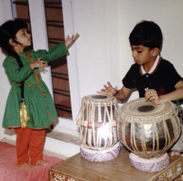 A childhood picture of Mrinmayee Godbole with her brother