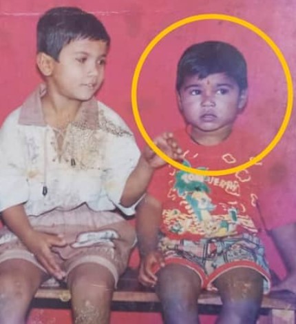 A childhood picture of Shrikant Jadhav
