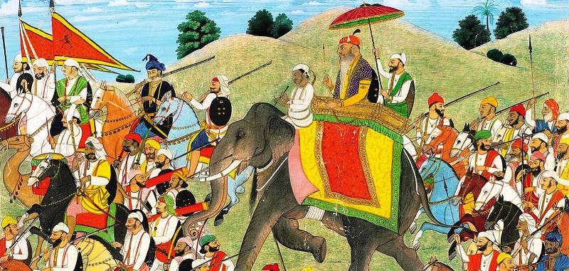 A painting of Hari Singh Nalwa seated on an elephant