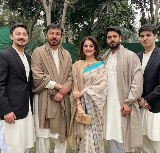 Nauman Ijaz with his wife and children
