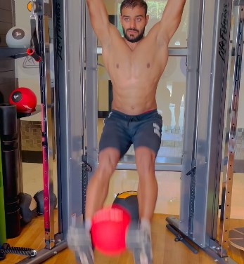 Abhishek Singh Thakur during a gym session