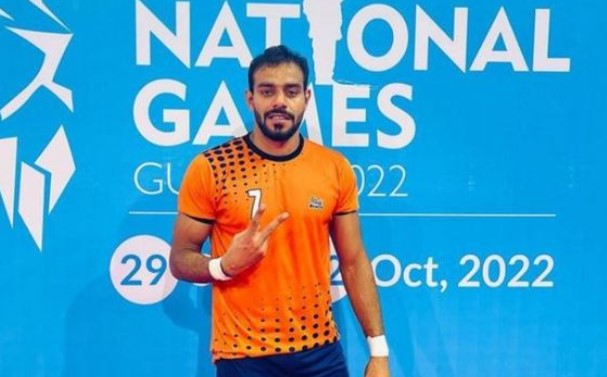 Abhishek Singh Thakur during the 36th National Games Gujarat (2022)