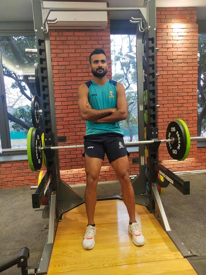 Akash Deep during a gym session