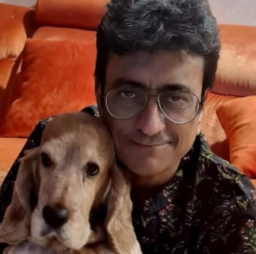 Amit Bhatt and his pet dog
