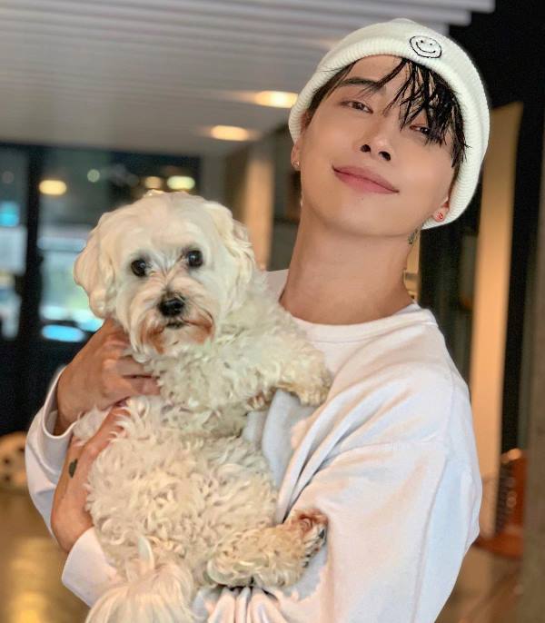 Aoora with a dog