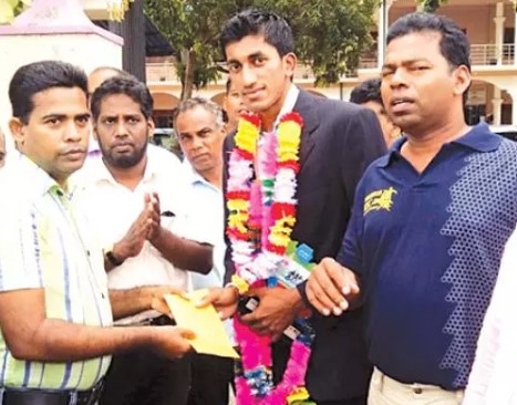 Aslam Thambi after winning a kabaddi championship