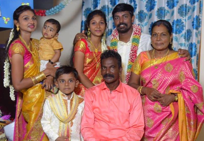 Chandran Ranjith with his family