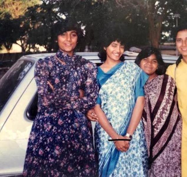 Deepti Pruthvi (second from left) during her college days