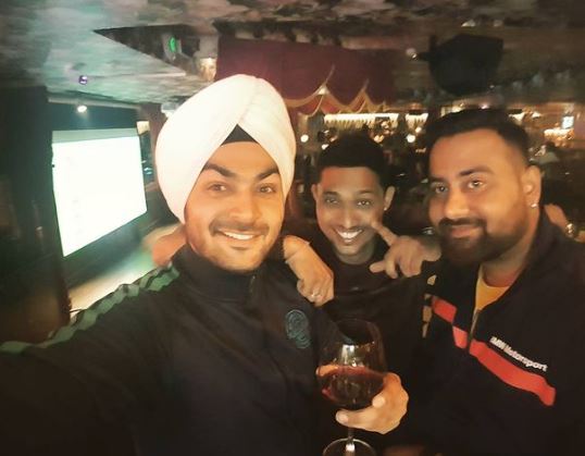 Gagan Singh with his friends