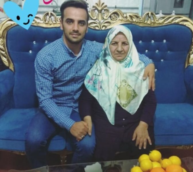 Hamid Nader with his mother
