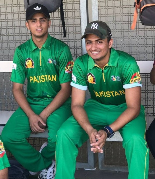 Hamza Saleem Dar (right) when he played for Pak Montcada Cricket Club