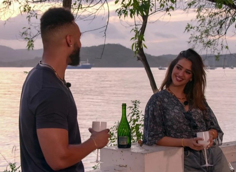 Ines Tazi (right) in a still from the reality TV series 'Perfect Match'