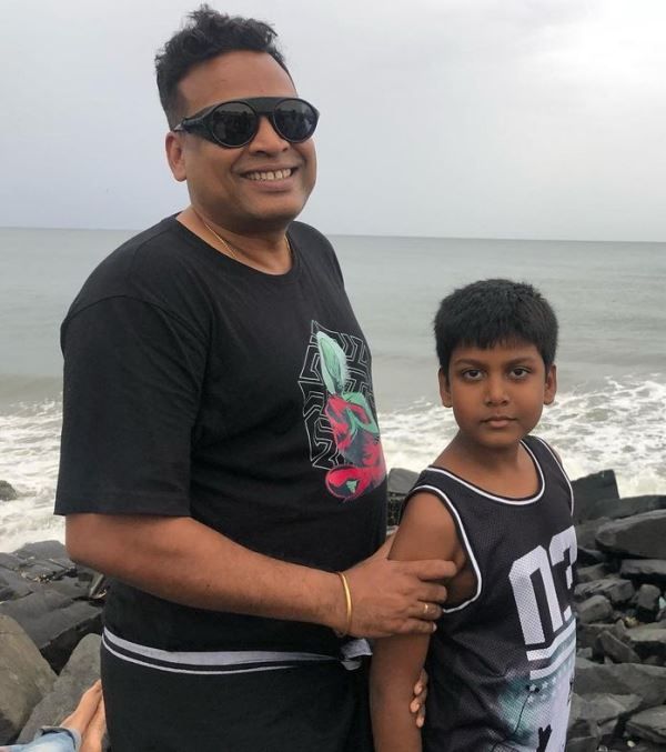 John Vijay with his son