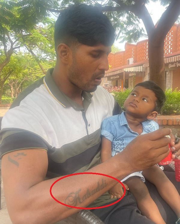 K Prapanjan's tattoos on his right arm