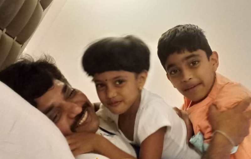 Karthikeya Dev with his father and sister