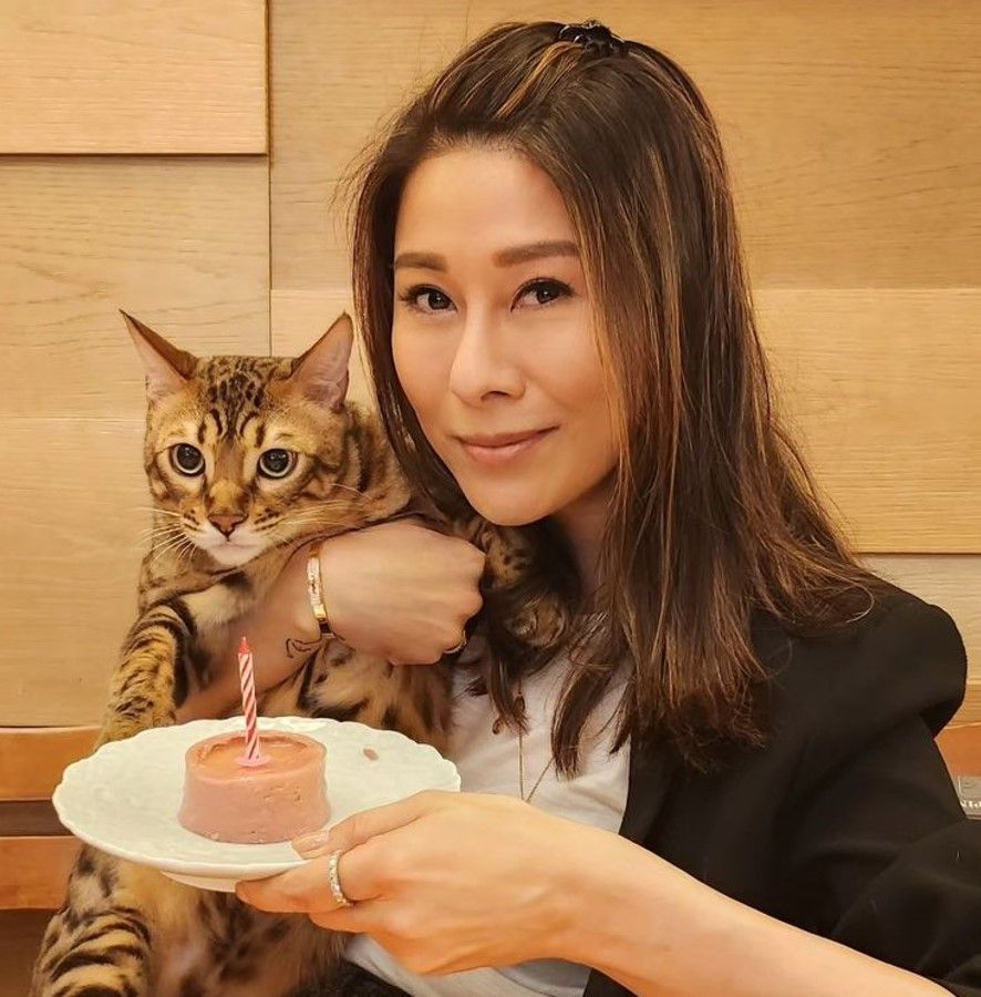 Lai Suk-yin with her pet cat