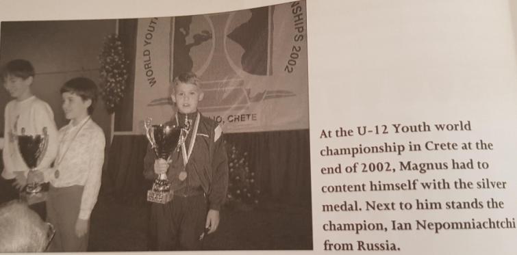 Magnus Carlsen at the Under 12 Youth World Championship in Crete in 2002