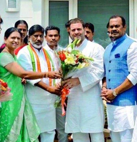 Mallu Bhatti Vikramarka while appointed as the leader of the Congress Legislature Party (CLP) by Rahul Gandhi