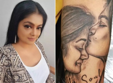 Manju Pillai's tattoo on her left forearm