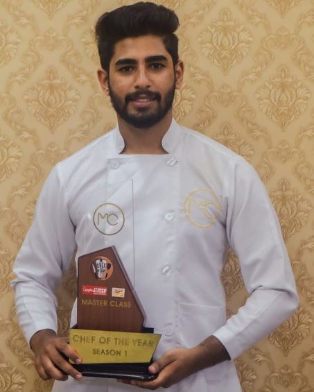 Mohammed Ashiq after winning the Master Class Chef of the Year Season 1 in 2020