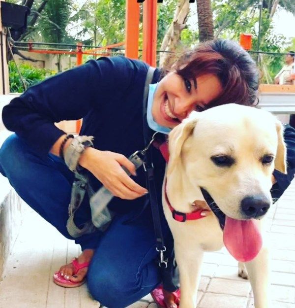 Monaz Mevawalla with her dog