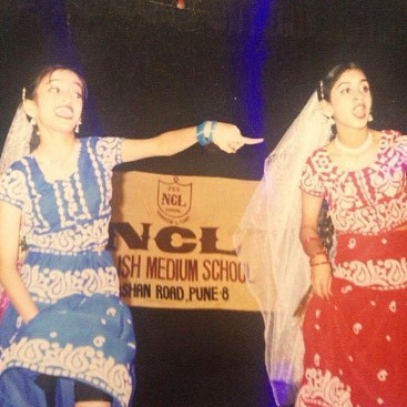 Mrinmayee Godbole while performing on stage during her school days