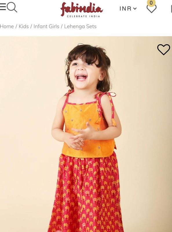 Myreen Grover featured in a print advertisement for Fabindia Kids Wear in 2022
