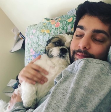 Neel Nanda with his pet dog