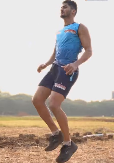 Nitin Kumar while exercising