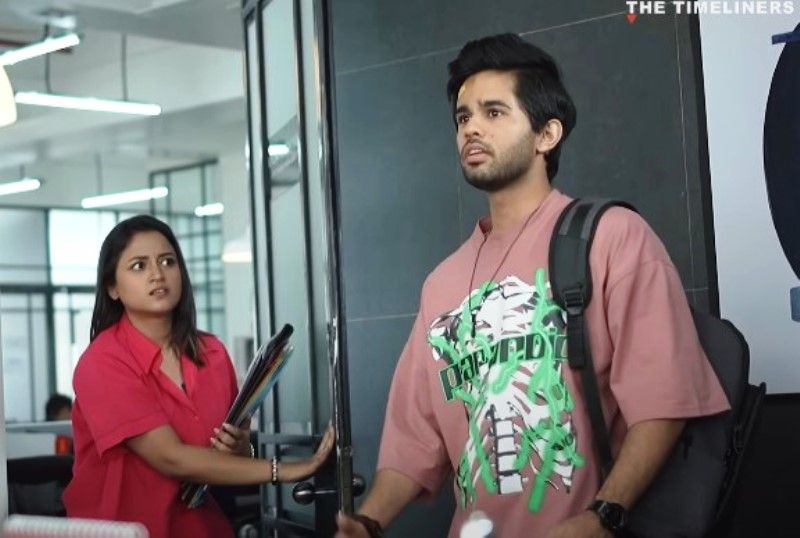 Omkar Kulkarni (right) in a still from the web series 'The Talent Manager'