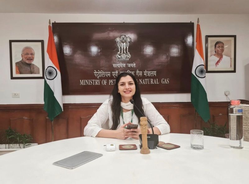 Pari Bishnoi at the office of Ministry of Petroleum and Natural Gas