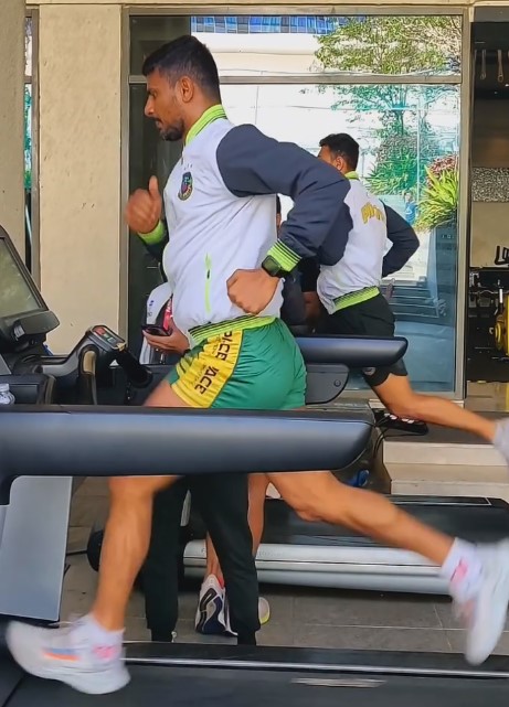 Prashanth Rai while running at a gym