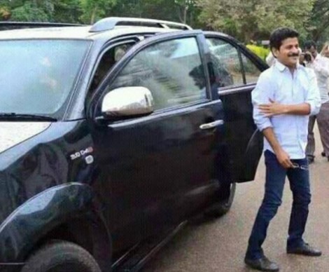 Revanth Reddy with his Toyota Fortuner