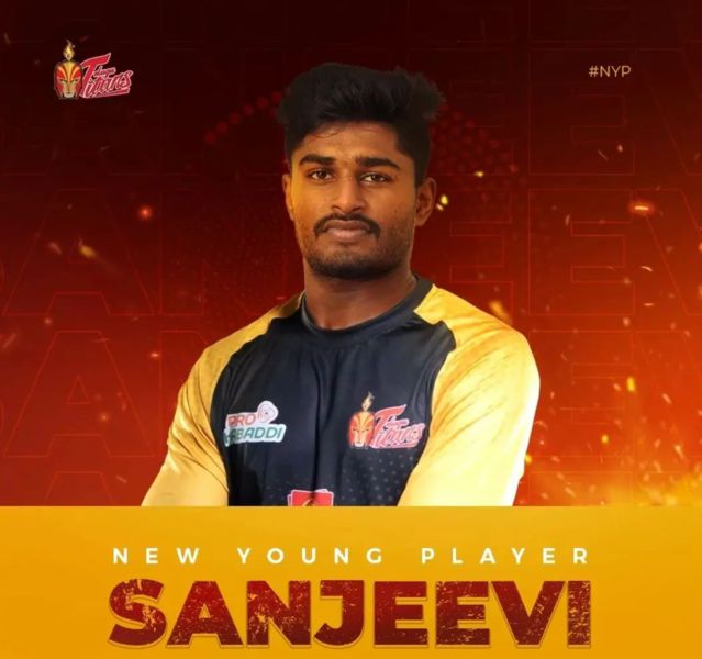S. Sanjeevi as the official player of Telugu Titans in the Pro Kabaddi League in 2023