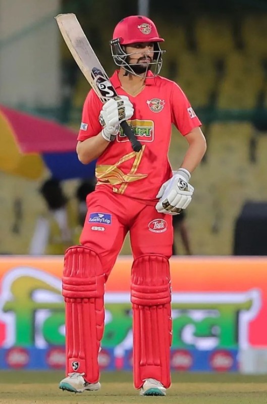 Sameer Rizvi playing for Kanpur Superstars in the 2023 UP T20 League