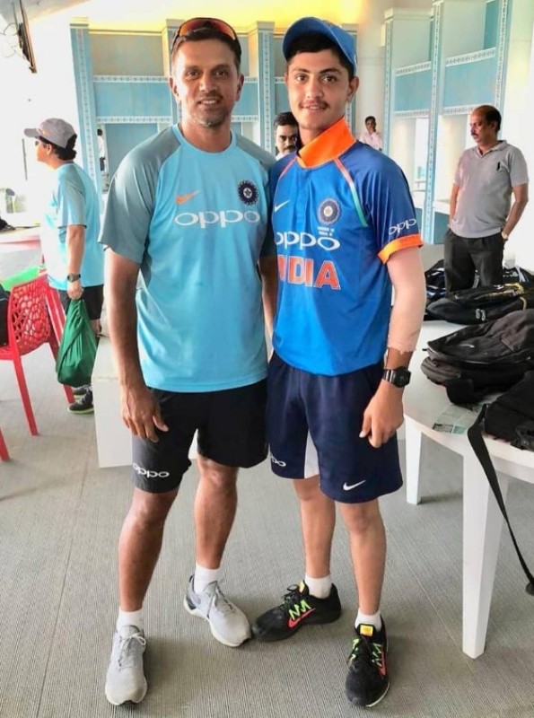 Sameer Rizvi with Rahul Dravid (right) when he played for India Under-19