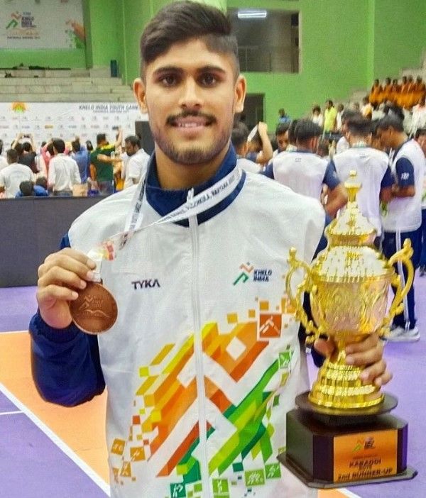 Shivam Patare after winning bronze at the 4th Khelo India Youth Games