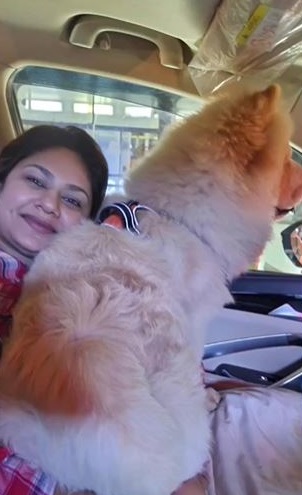 Shreedha Singh and her pet dog