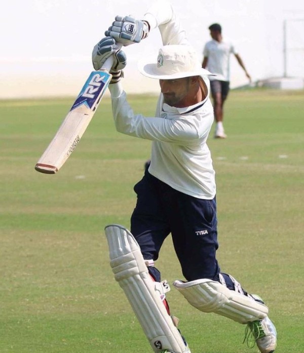 Shubham Dubey while training at Advocate XI Cricket Club