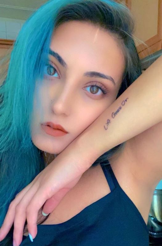 Tannaz Davoodi's tattoo on her right arm