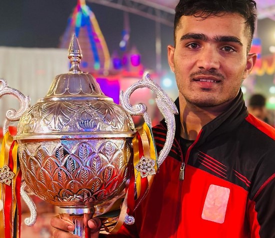 Vaibhav Garje after earning the third position in the 39th All Indian Kabaddi Championships (2022)