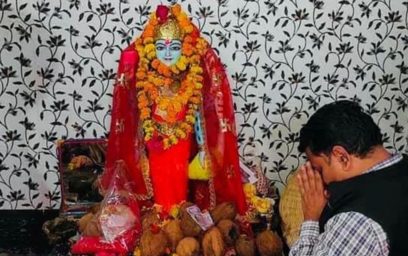 Vijay Sharma at a temple