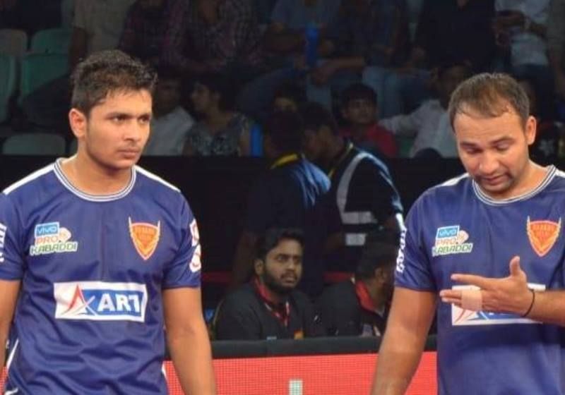 Vishal Lather (left) during a match in Pro Kabaddi League Season 6