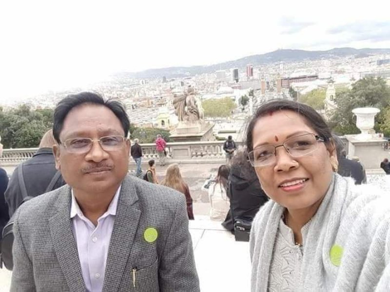 Vishnu Deo Sai with his wife during an international trip
