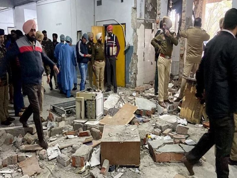 Visual from the site of the Ludhiana Court Complex blast on 23 December 2021