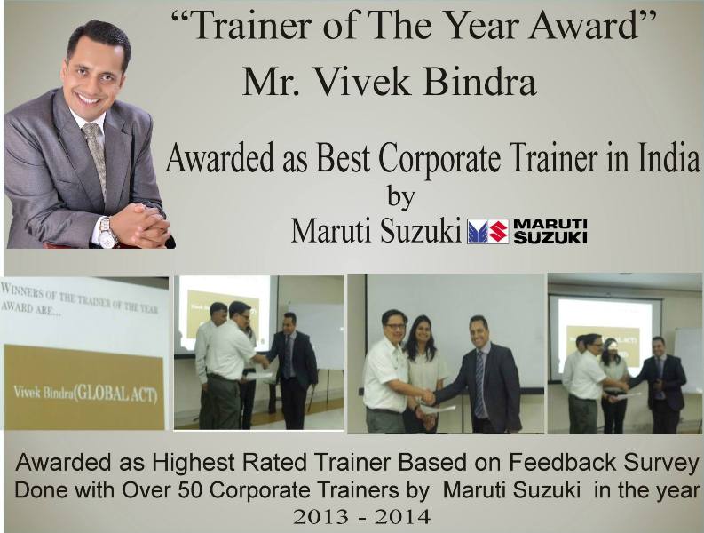 Vivek Bindra's Best Corporate Trainer by Maruti Suzuki