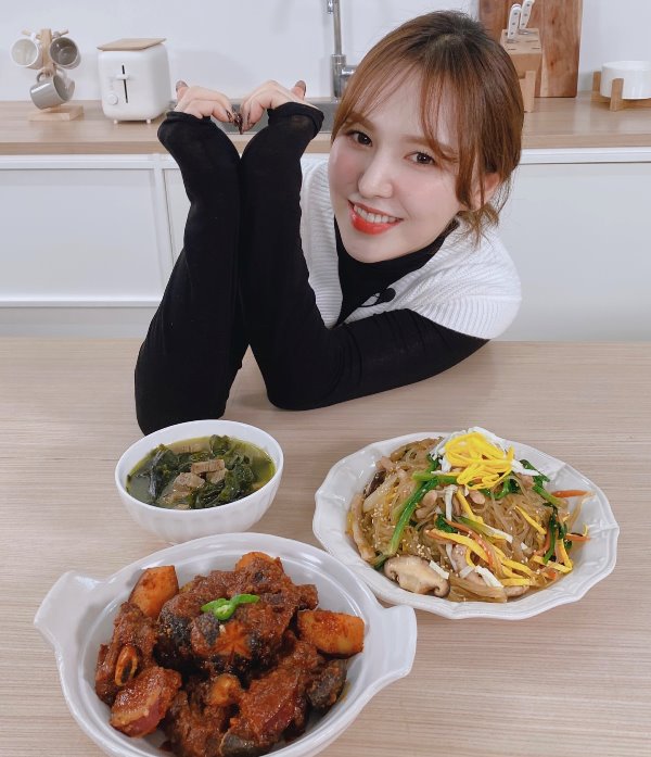 Wendy having a non-vegetarian meal