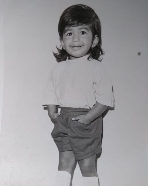 A childhood photo of Ila Bedi Dutta